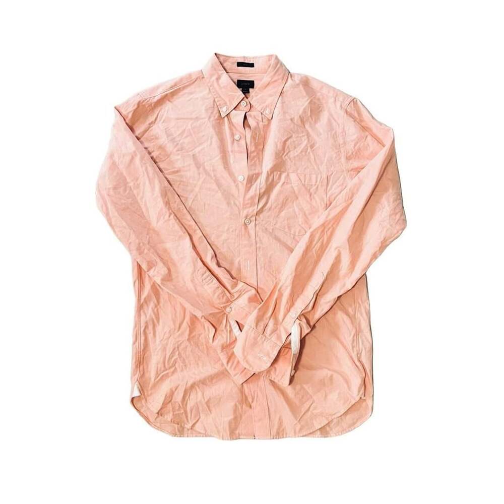 J. Crew Slim Fit Button Down Shirt Size S Orange Long Sleeve